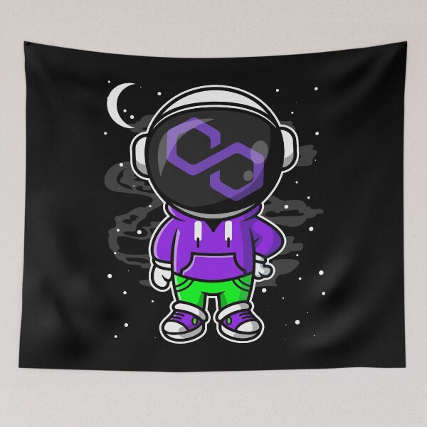 Item preview, Astronaut Hiphop Polygon Matic Coin To The Moon Crypto Token Cryptocurrency Blockchain Wallet designed and sold by AriellaGross.