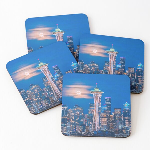 Item preview, Seattle Skyline at Night designed and sold by Sofia-Draws.