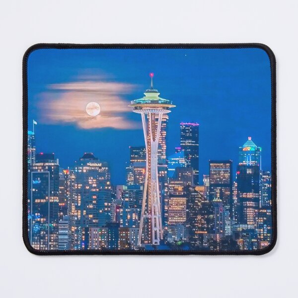 Item preview, Seattle Skyline at Night designed and sold by Sofia-Draws.