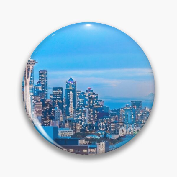 Item preview, Seattle City Skyline at Night designed and sold by Sofia-Draws.