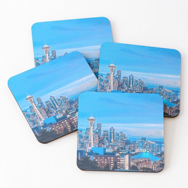 Item preview, Seattle City Skyline at Night designed and sold by Sofia-Draws.