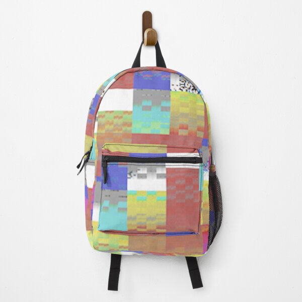 Item preview, Pixel patchwork pattern red blue yellow grey designed and sold by glowvim.