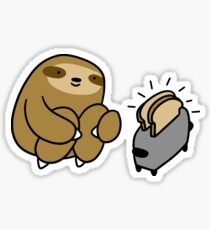 Sloth Making Toast Sticker