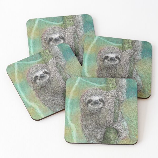 Item preview, The Portrait of a Cute Sloth designed and sold by LanLanGallery.