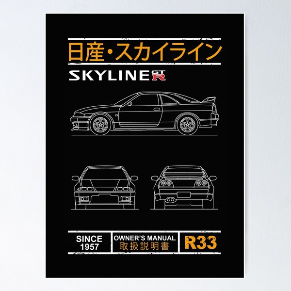 Blueprint of the Skyline R34