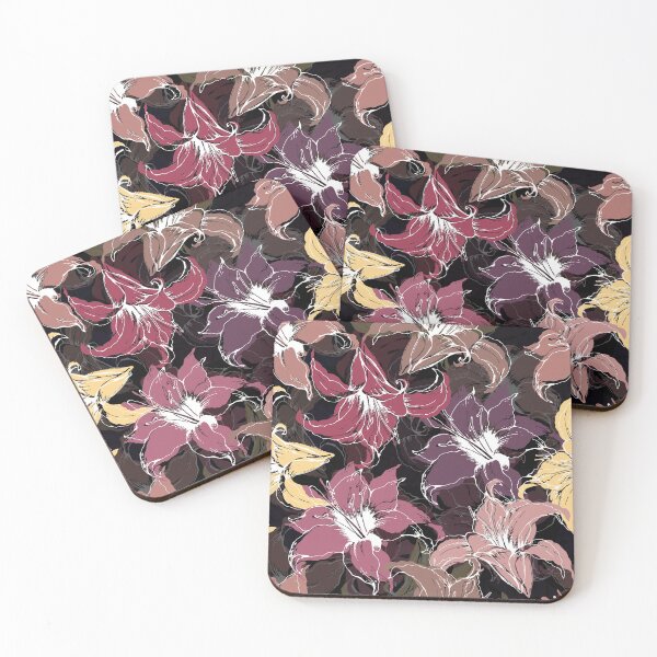 Item preview, Hand drawn colorful lilies and leaves seamless pattern designed and sold by DarianaArt.