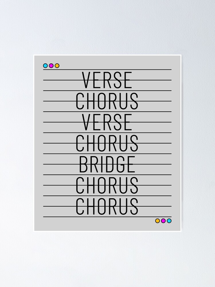 Verse Chorus Bridge - Music Structure - Pop Rock Songwriter | Poster