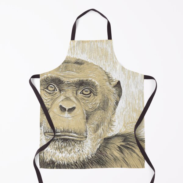 Item preview, Chimpanzee illustration with a Black & White Pen designed and sold by Irini Seresli.