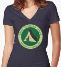 Camp Morning Wood Women's Fitted V-Neck T-Shirt