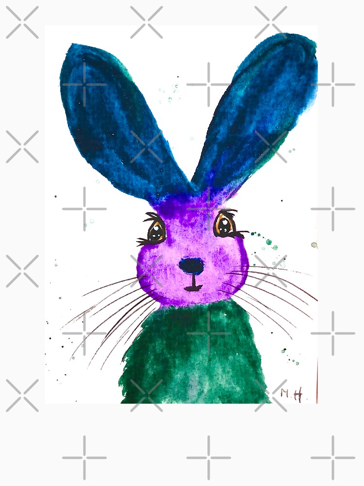 Purple green blue hare watercolor | Essential T-Shirt