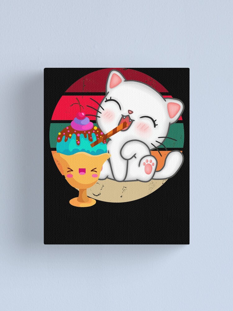 Dibujos gatitos kawaii kawaii comiendo helado