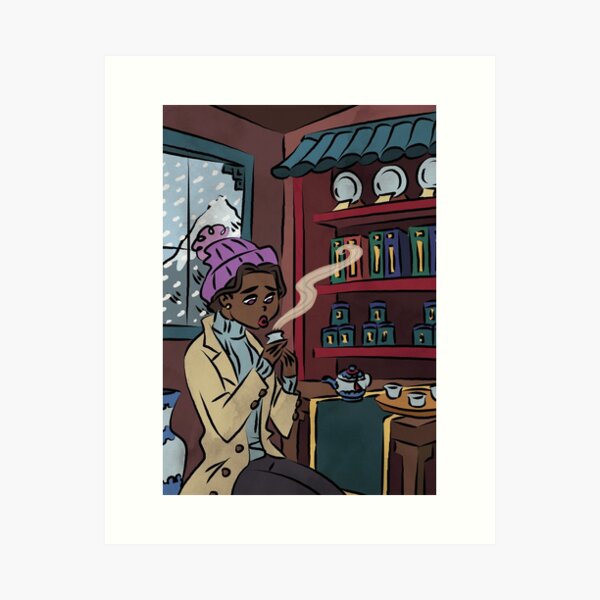 Woman Drinking Antique Chinese Tea Art Print
