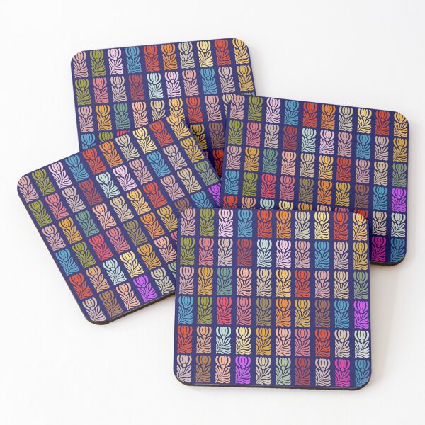 Item preview, Art Deco Tulips Stencil Flowers Multicolored Pattern designed and sold by Anna Lemos.