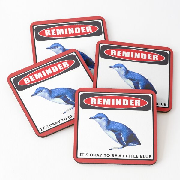 Item preview, Reminder it's okay to be a little blue penguin (danger) designed and sold by SBPenguins.