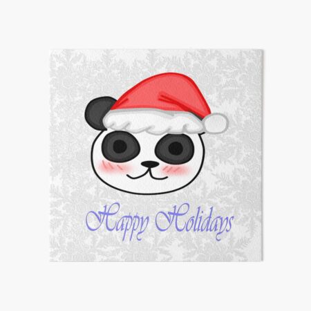 Kawaii Christmas Panda Art Board Print