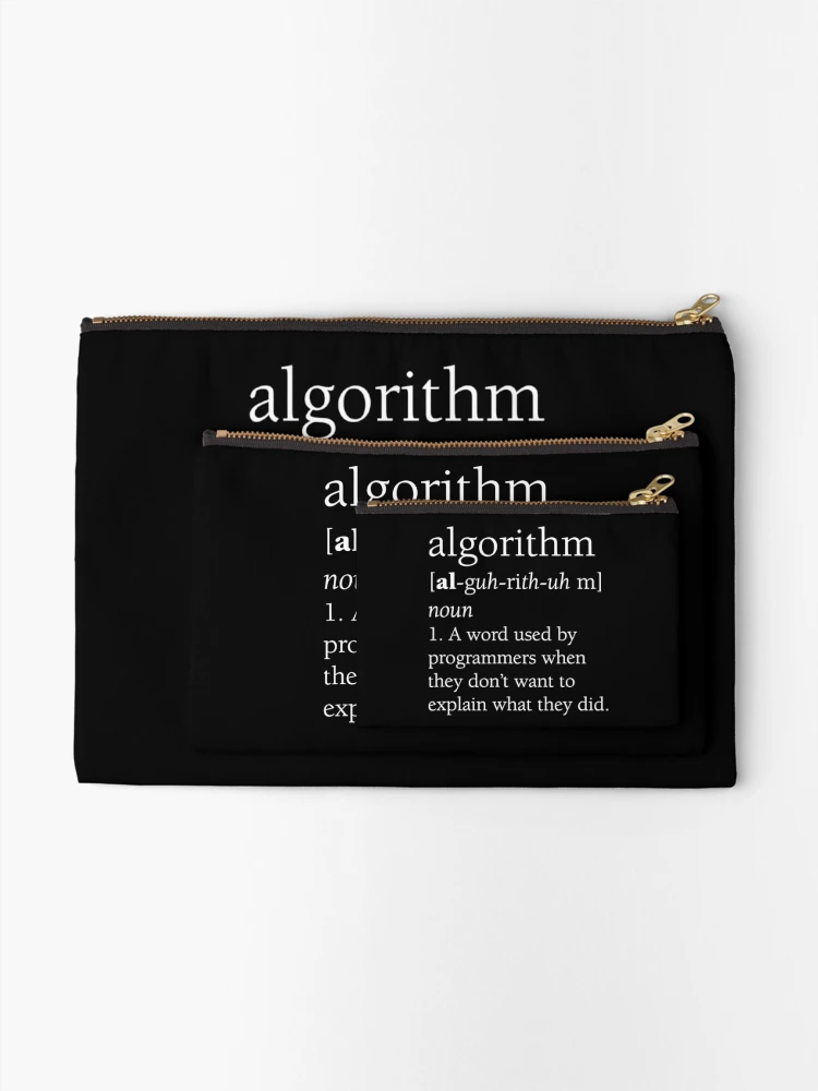 Thumbnail 2 of 4, Zipper Pouch, Retro Funny Computer Programmer Algorithm Definition Gift designed and sold by LPDankdesign.