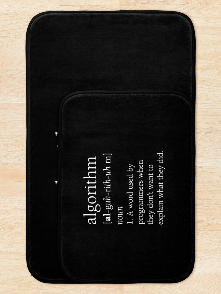Thumbnail 5 of 6, Bath Mat, Retro Funny Computer Programmer Algorithm Definition Gift designed and sold by LPDankdesign.