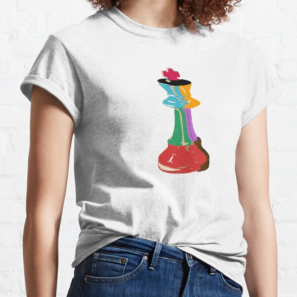 Buntes Schach-König-Stück Classic T-Shirt