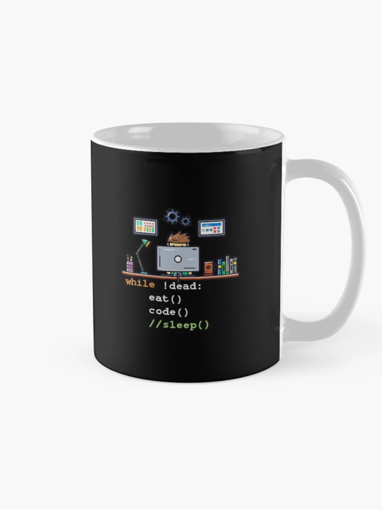 Thumbnail 3 of 6, Coffee Mug, Retro Computer Science Python Programmer Eat Code Sleep designed and sold by TNMankdesign.