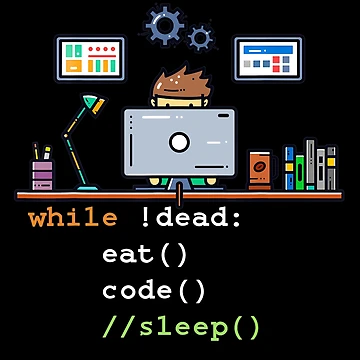 Artwork thumbnail, Retro Computer Science Python Programmer Eat Code Sleep by TNMankdesign