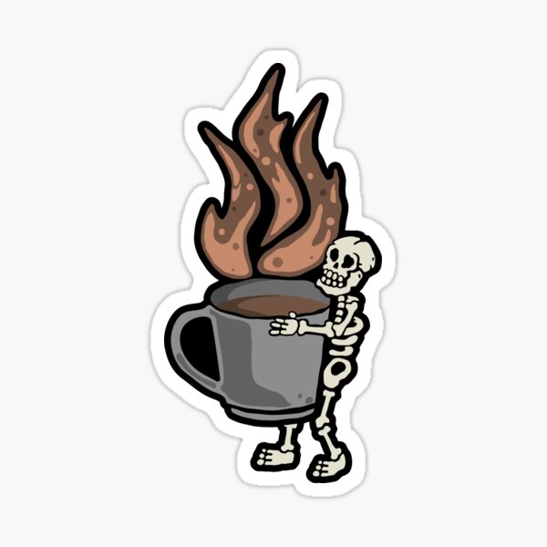 Coffee skeleton Sticker