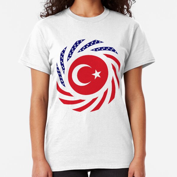 Turkish American Multinational Patriot Flag Series Classic T-Shirt