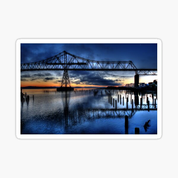 Astoria Bridge connecting Oregon to Washington (USA) Sticker