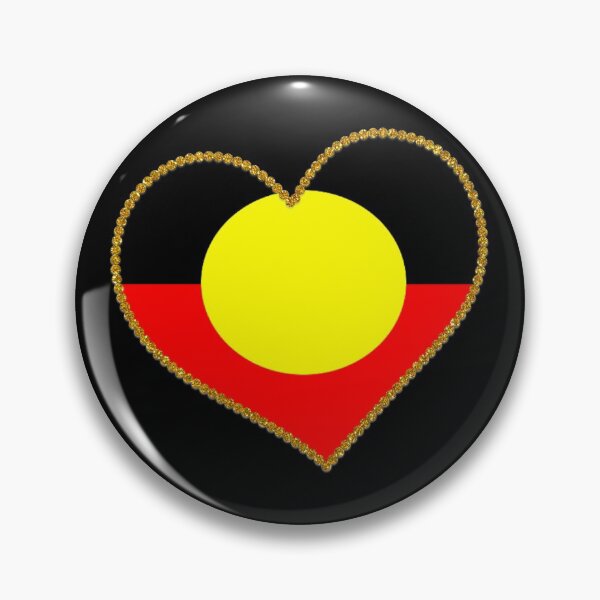 Item preview, Australian aboriginal flag heart designed and sold by Eva-Success.