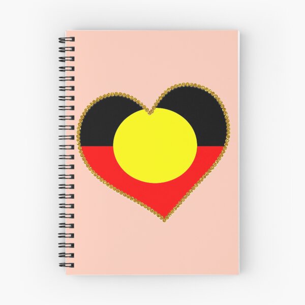 Item preview, Australian aboriginal flag heart designed and sold by Eva-Success.