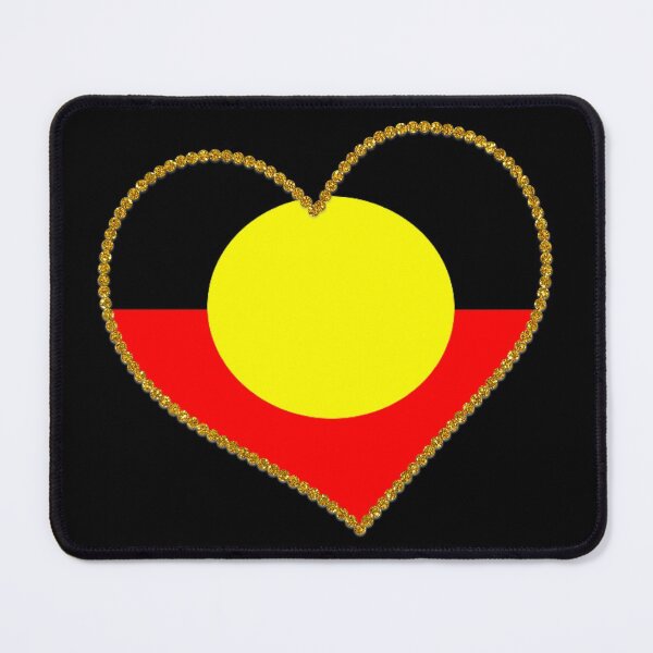 Item preview, Australian aboriginal flag heart designed and sold by Eva-Success.