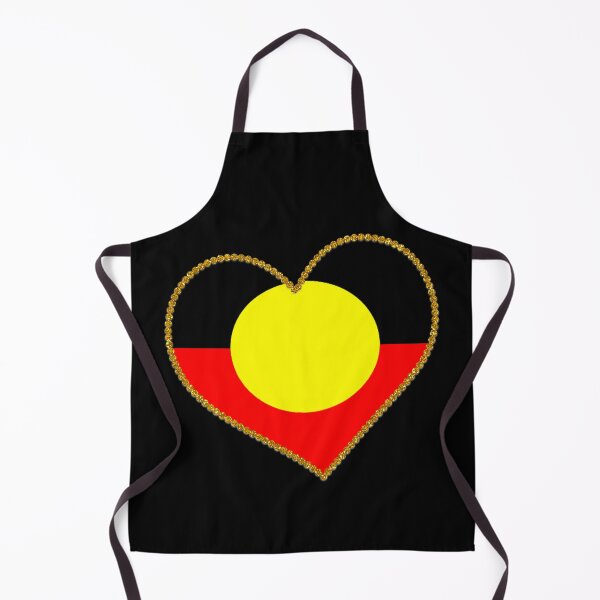 Item preview, Australian aboriginal flag heart designed and sold by Eva-Success.