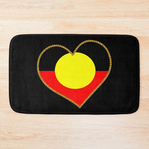 Item preview, Australian aboriginal flag heart designed and sold by Eva-Success.