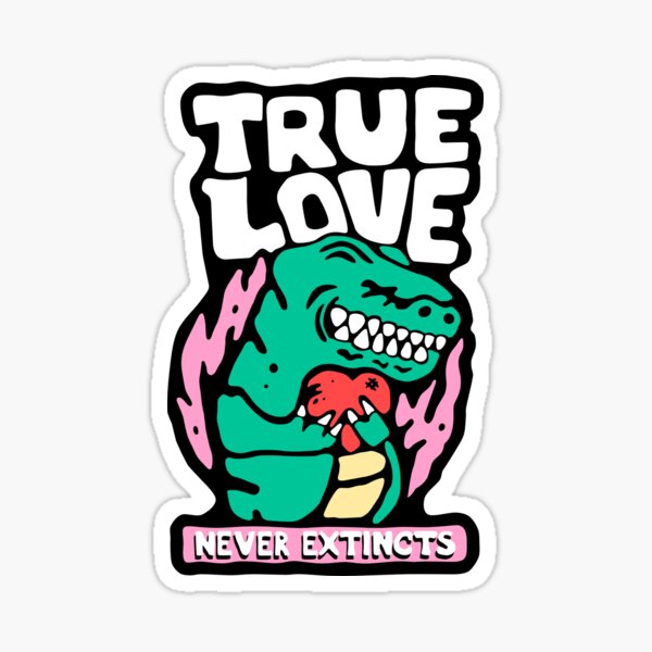 True Love Dino Sticker