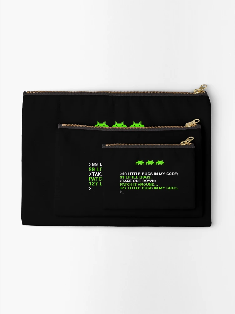 Thumbnail 2 of 4, Zipper Pouch, Retro Funny Programmer Coding Debugger Hacker Computer Science Dev designed and sold by CTankdesign.