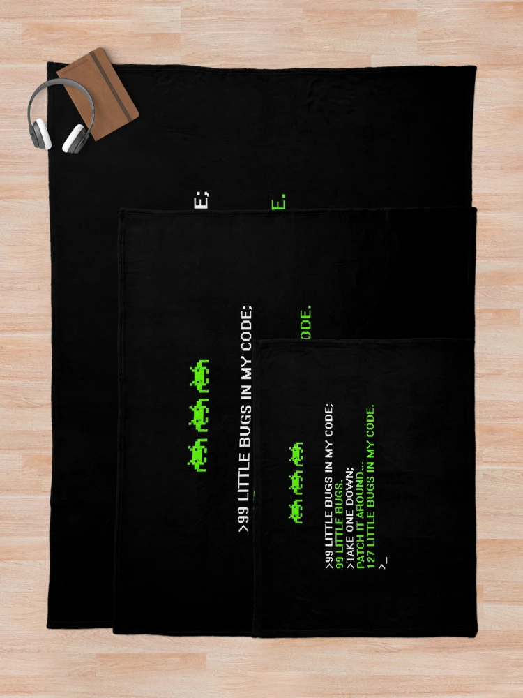 Thumbnail 5 of 6, Throw Blanket, Retro Funny Programmer Coding Debugger Hacker Computer Science Dev designed and sold by CTankdesign.