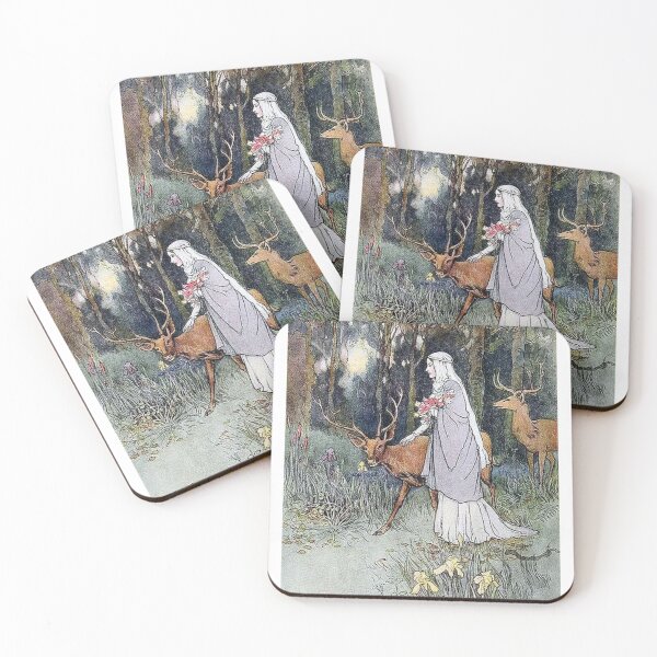 Item preview, Aesthetic Young Girl with Deer designed and sold by Eva Vincent.