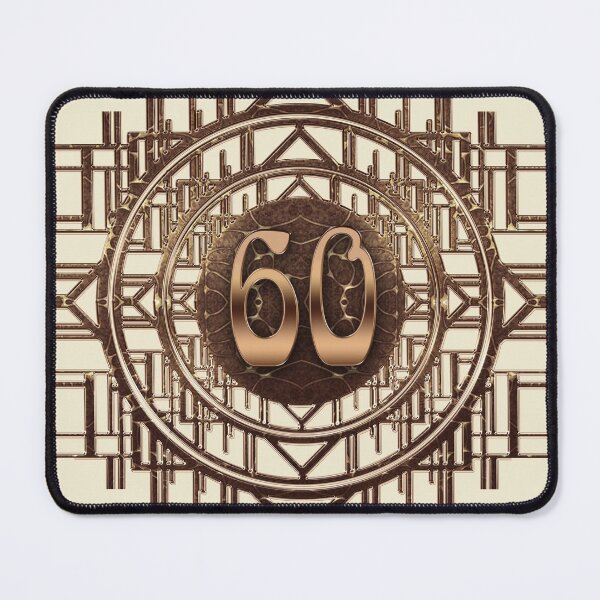 Item preview, Retro Art Deco design with vintage art nouveau number 60 designed and sold by Xarah.