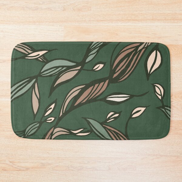 Item preview, Elegant  Dark Green Abstract Leaves tattoo designed and sold by jeanyun48.