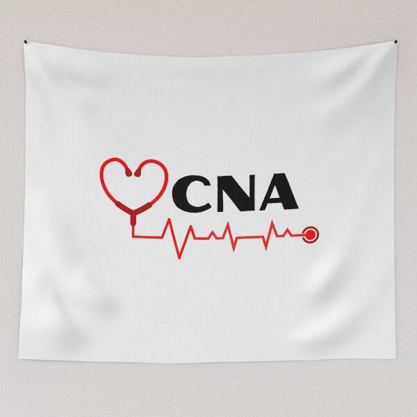 Item preview, CNA Nurse Assistant with stethoscope heartbeat (black text)- CNA Certified Nurse Assistant designed and sold by CaitU.