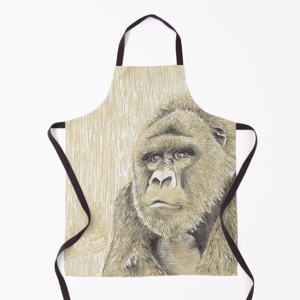 Item preview, Gorilla illustration with a Black & White Pen designed and sold by Irini Seresli.