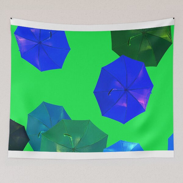 Item preview, Umbrellas in different colors of blue and green designed and sold by Photopat.