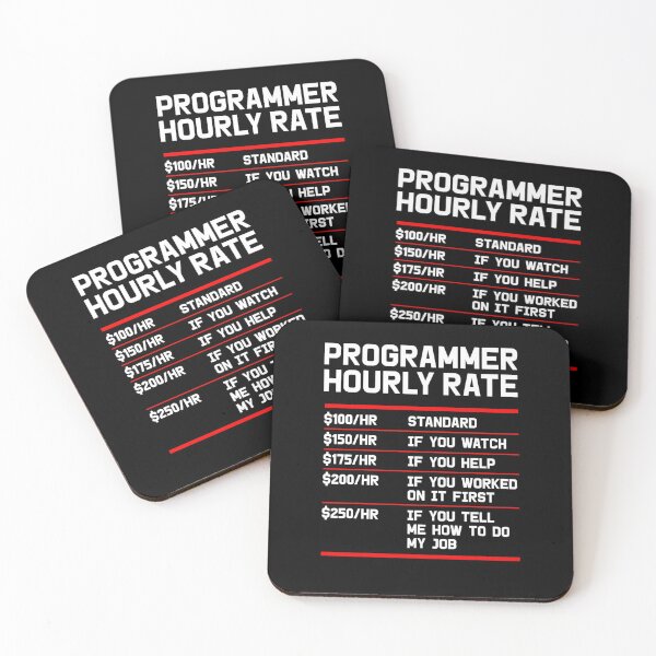Item preview, Retro Funny Programmer IT Support Coder Gift Hourly Rate designed and sold by CTankdesign.
