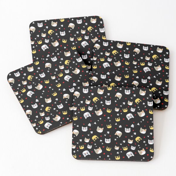 Item preview, Cat Face Black Pattern designed and sold by uranus-art.