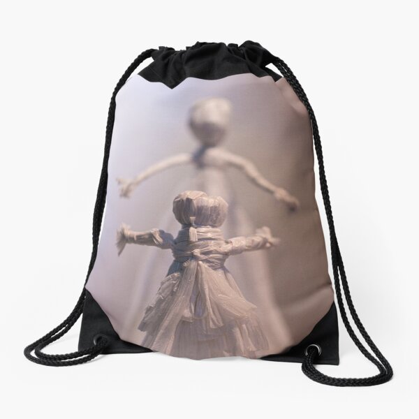 corn doll mother and child Drawstring Bag