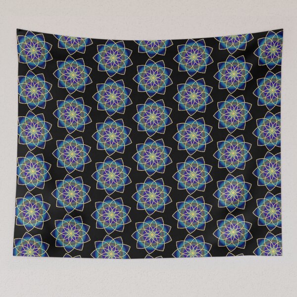 Item preview, Blue and yellow mandala typical of India designed and sold by Martapp.