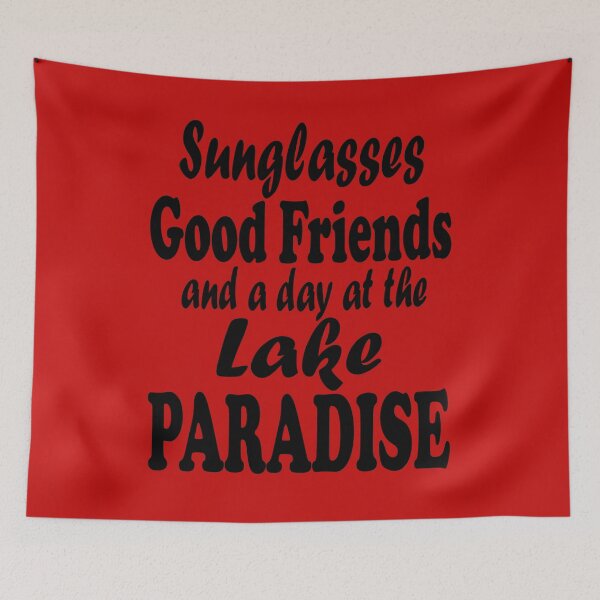 Item preview, Sunglasses, good friends and a day at the lake paradise-summer lakes. designed and sold by DesignedBySnip.