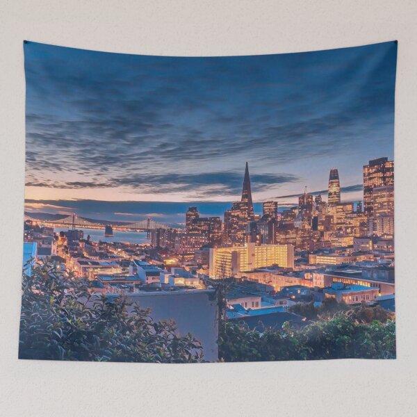 Item preview, San Francisco City Skyline at Night designed and sold by Sofia-Draws.
