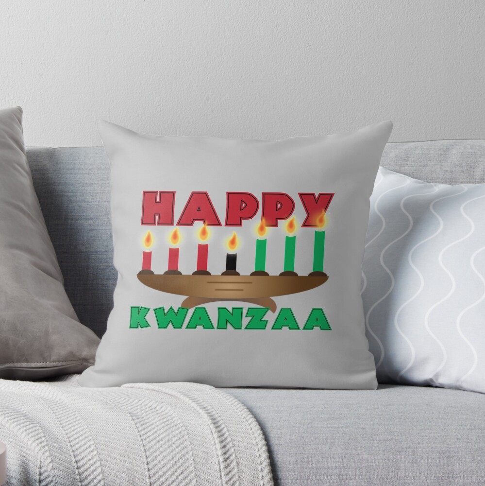 All About Kwanzaa Happy African Pattern Throw Pillow 16x16 Multicolor All About Kwanzaa Happy African Pattern Throw Pillow 16x16 Multicolor