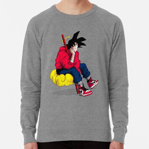 Vintage Goku with flying nimbus Lightweight Sweatshirt for Sale by JamesTitheradge Redbubble