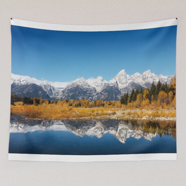 Item preview, Autumn Forest View Near Blue Lake with Snowy Mountains designed and sold by BerryCats.